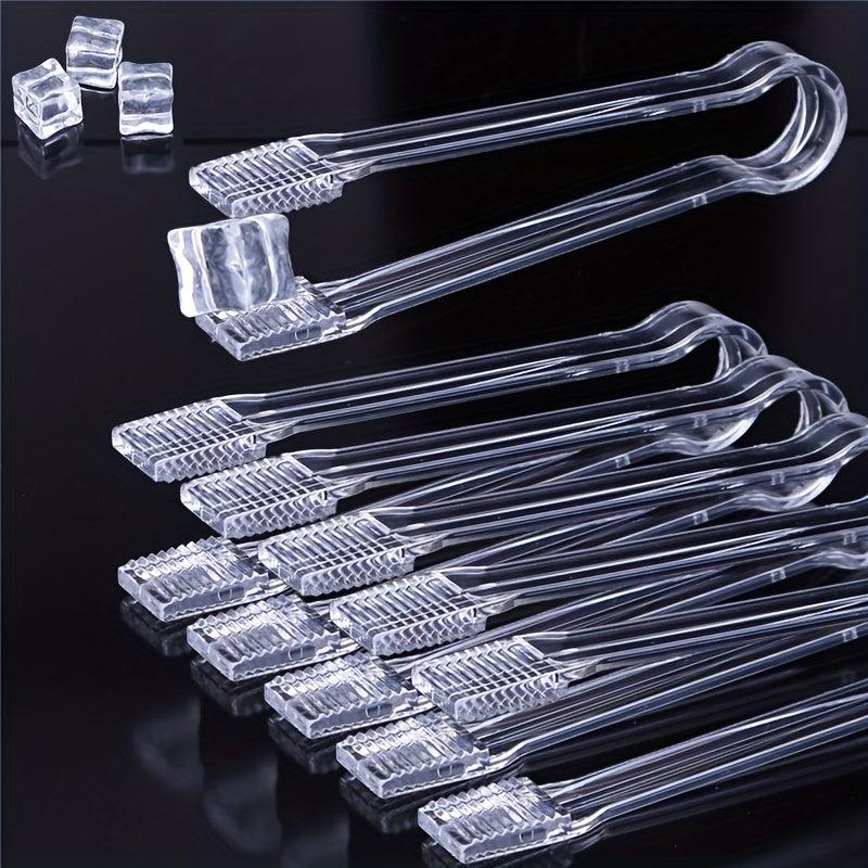 10Pcs Ice Cube Tongs Buffet Serving Sturdy Plastic Kitchen Cooking Tongs