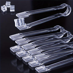 10Pcs Ice Cube Tongs Buffet Serving Sturdy Plastic Kitchen Cooking Tongs