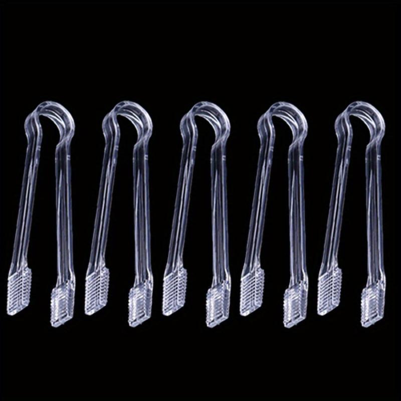 10Pcs Ice Cube Tongs Buffet Serving Sturdy Plastic Kitchen Cooking Tongs