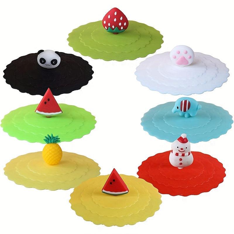 8pcs Silicone Drink Cup Cover Reusable Dustproof Leakproof Cup Cover