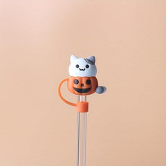 Christmas Silicone Straw Cover Straw Cap Reusable Santa Claus Halloween Tips