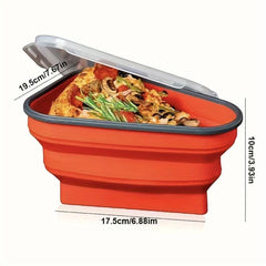Pizza Storage Container w/ 5 Microwavable Trays Expandable Silicone Slice Keeper