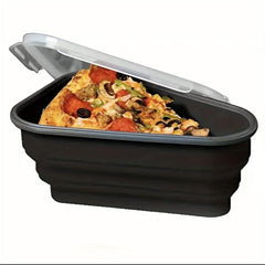 Pizza Storage Container w/ 5 Microwavable Trays Expandable Silicone Slice Keeper