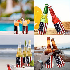 4pcs American Flag Reusable Coffee Cup Sleeves Insulated Cup Cover