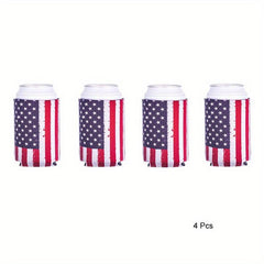 4pcs American Flag Reusable Coffee Cup Sleeves Insulated Cup Cover