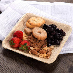 Compostable Square Palm Leaf Plate Set - Eco Friendly Bamboo Plates