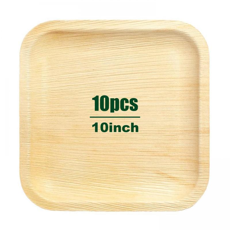 Compostable Square Palm Leaf Plate Set - Eco Friendly Bamboo Plates