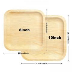 Compostable Square Palm Leaf Plate Set - Eco Friendly Bamboo Plates