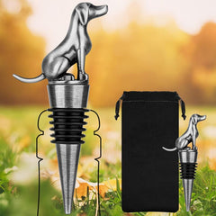 Metal Labrador Retriever Wine Stopper for Men