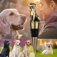 Metal Labrador Retriever Wine Stopper for Men