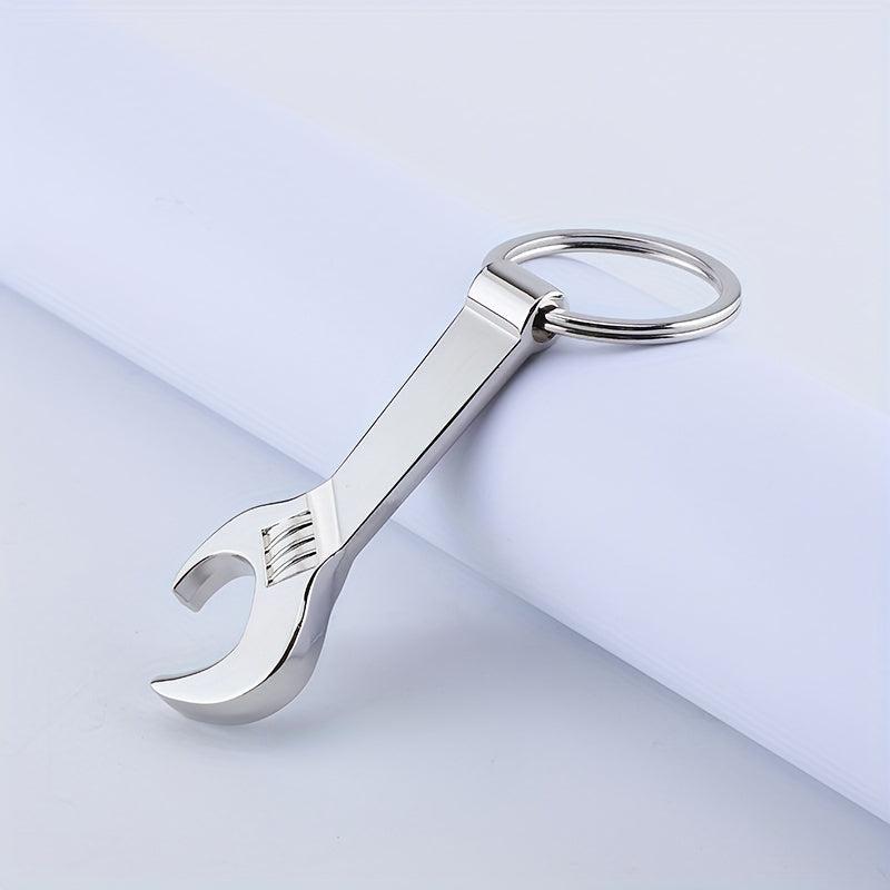 Portable Keychain Bottle Opener Wrench Shape Metal Material