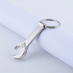 Portable Keychain Bottle Opener Wrench Shape Metal Material