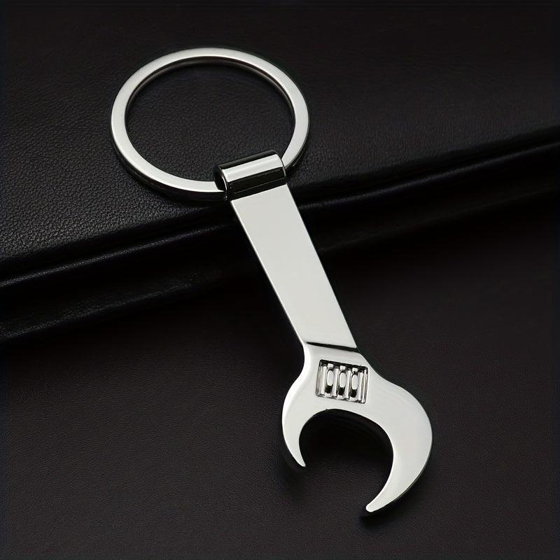 Portable Keychain Bottle Opener Wrench Shape Metal Material