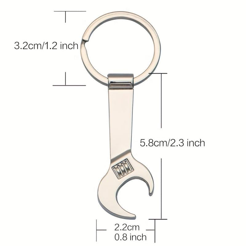 Portable Keychain Bottle Opener Wrench Shape Metal Material