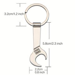 Portable Keychain Bottle Opener Wrench Shape Metal Material