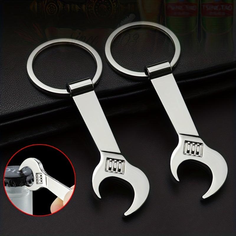 Portable Keychain Bottle Opener Wrench Shape Metal Material