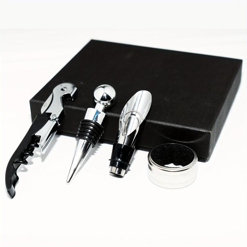 Wine Bottle Opener Set with Stainless Steel Opener, Stopper, Aerator Pourer