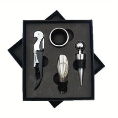 Wine Bottle Opener Set with Stainless Steel Opener, Stopper, Aerator Pourer