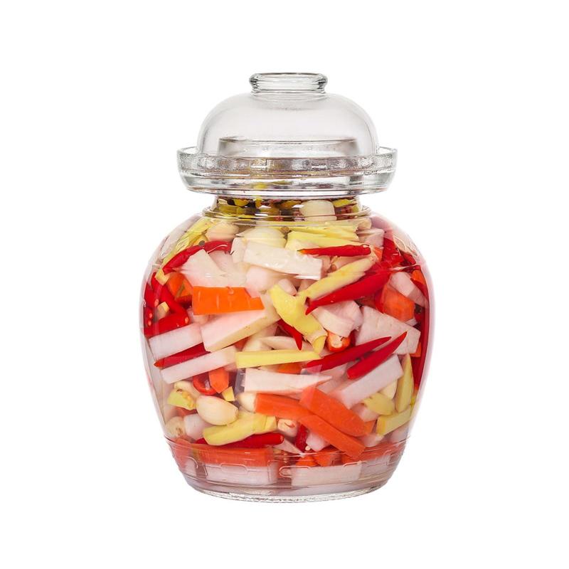 Chinese Glass Pickle Jar 1500ml Fermentation Jar with Water Seal