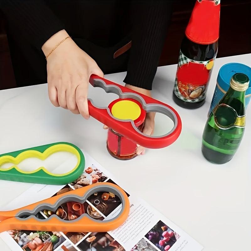 Non Slip 4-in-1 Bottle Cap Opener for Quick Can & Bottle Opening