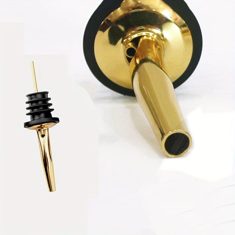 4 Pcs Stainless Steel Liquor Pourers with Dust Caps for Wine and Liquid Pouring