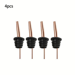 4 Pcs Stainless Steel Liquor Pourers with Dust Caps for Wine and Liquid Pouring