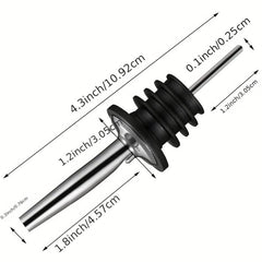 4 Pcs Stainless Steel Liquor Pourers with Dust Caps for Wine and Liquid Pouring