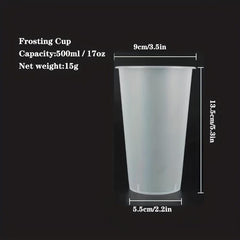 50pcs Large Capacity Textured Frosted Cups Disposable Drinking