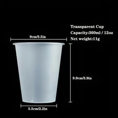 50pcs Large Capacity Textured Frosted Cups Disposable Drinking
