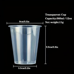50pcs Large Capacity Textured Frosted Cups Disposable Drinking