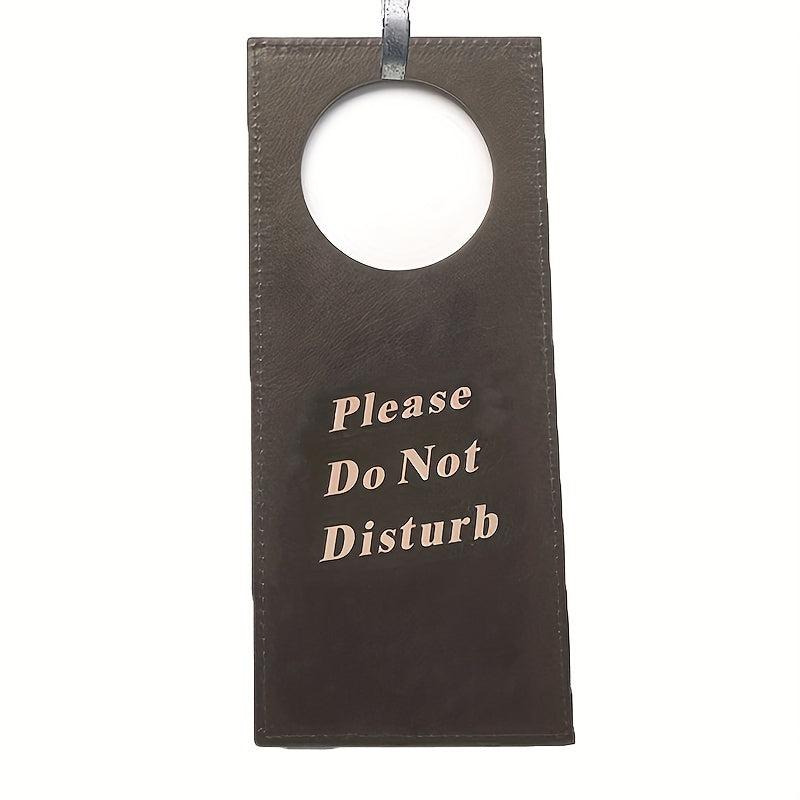 PU Leather Double sided Door Sign Room Cleaning Label