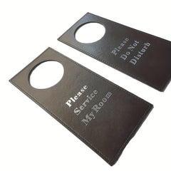 PU Leather Double sided Door Sign Room Cleaning Label