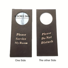 PU Leather Double sided Door Sign Room Cleaning Label