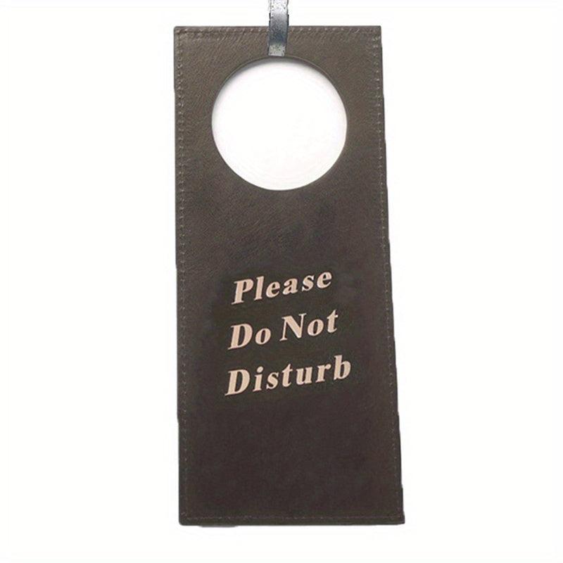 PU Leather Double sided Door Sign Room Cleaning Label