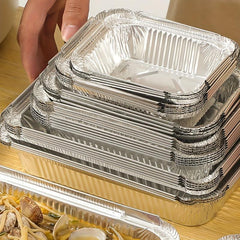 10PCS Disposable Aluminum Foil Lunch Box Square Foil Pan Catering Baking