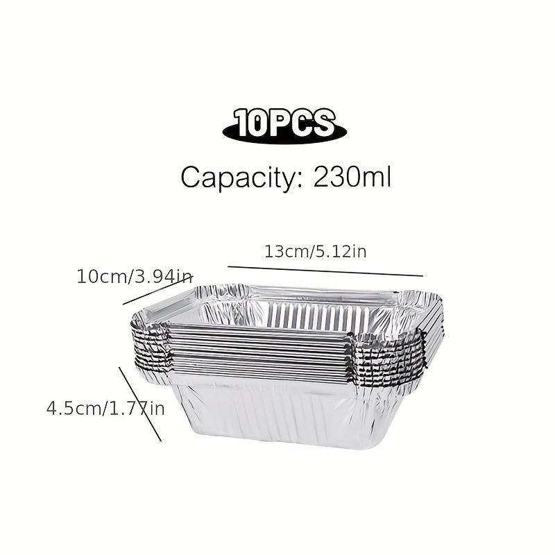 10PCS Disposable Aluminum Foil Lunch Box Square Foil Pan Catering Baking