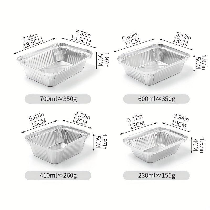 10PCS Disposable Aluminum Foil Lunch Box Square Foil Pan Catering Baking