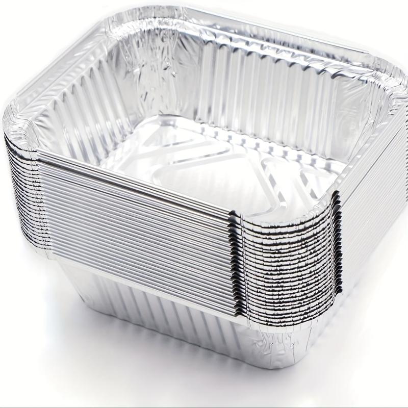 10PCS Disposable Aluminum Foil Lunch Box Square Foil Pan Catering Baking