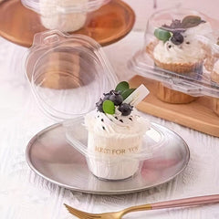 10Pcs Deep Cupcake Carrier Box Clear Stackable Clamshell Container