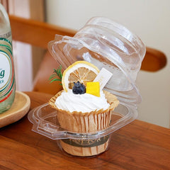 10Pcs Deep Cupcake Carrier Box Clear Stackable Clamshell Container