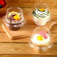 10Pcs Deep Cupcake Carrier Box Clear Stackable Clamshell Container