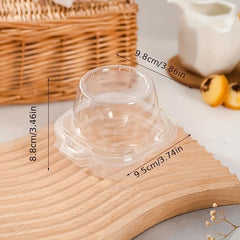 10Pcs Deep Cupcake Carrier Box Clear Stackable Clamshell Container