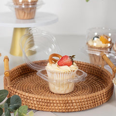 10Pcs Deep Cupcake Carrier Box Clear Stackable Clamshell Container