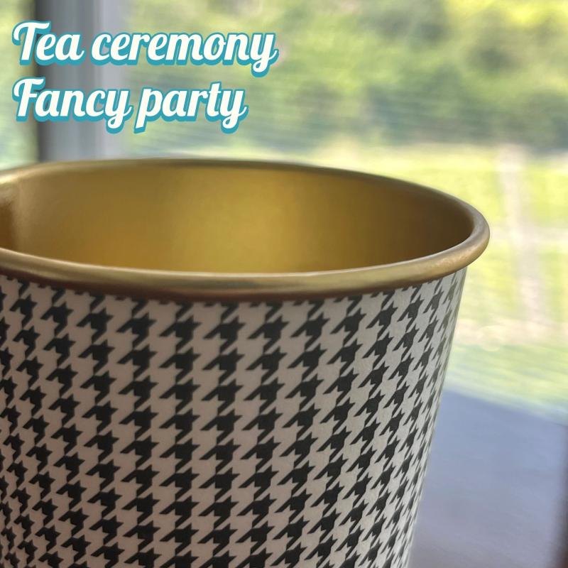 25pcs 6oz Disposable Golden Paper Cups for Beverages