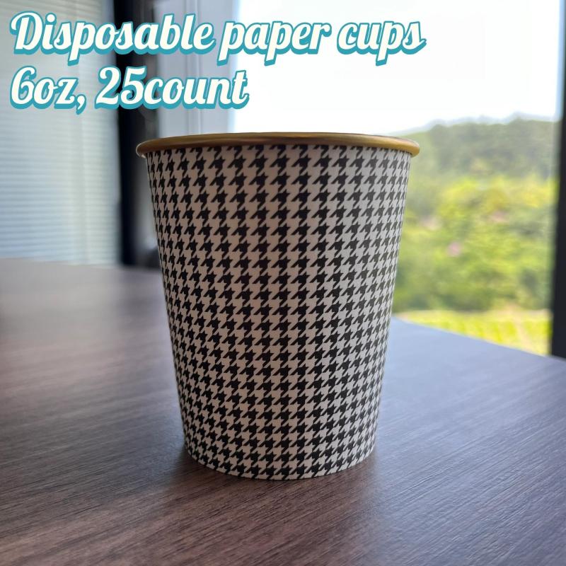 25pcs 6oz Disposable Golden Paper Cups for Beverages