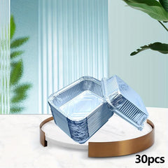 30pcs Disposable Lunch Box Takeout Box Baking Mold Barbecue Box
