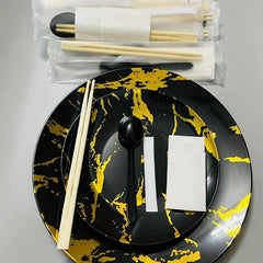 Disposable Tableware Set with Bamboo Chopsticks and Spoon