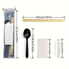 Disposable Tableware Set with Bamboo Chopsticks and Spoon