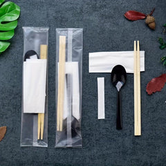Disposable Tableware Set with Bamboo Chopsticks and Spoon