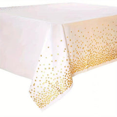 Disposable Tablecloth With Golden Dot for Bridal Shower